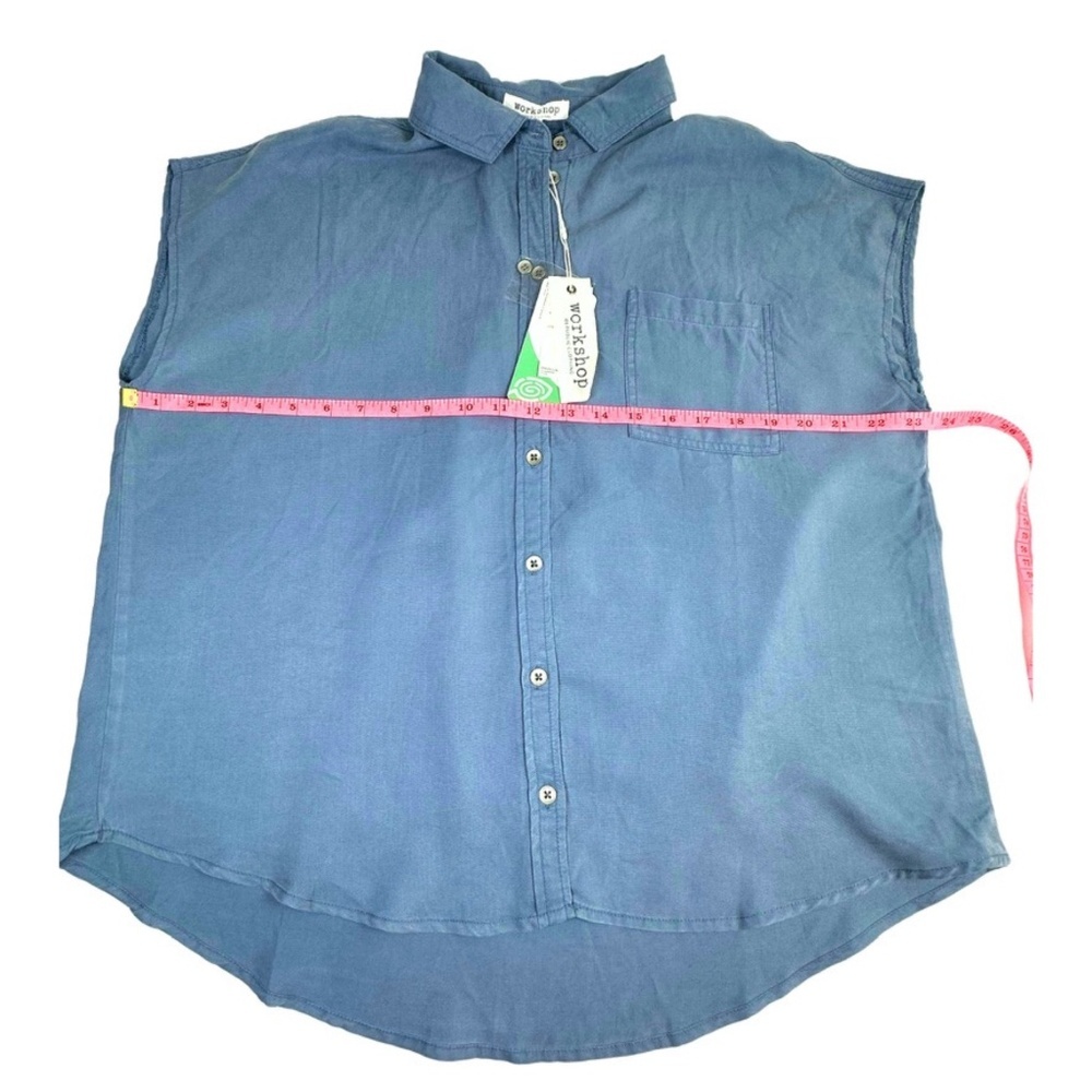 Workshop Sleeveless Chambray Button Front Blouse Size Medium NWT - Picture 7 of 8